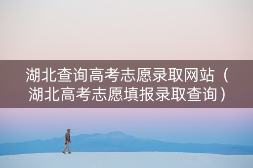 湖北查询高考志愿录取网站（湖北高考志愿填报录取查询）