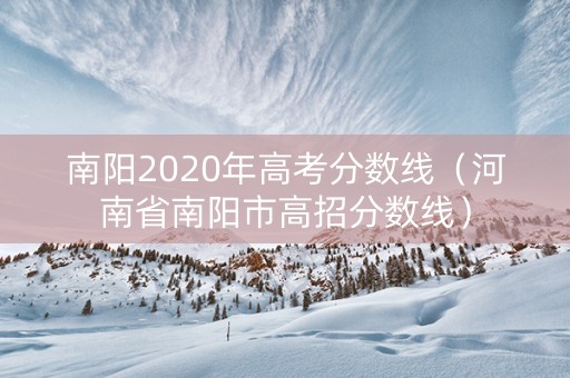 南阳2020年高考分数线（河南省南阳市高招分数线）