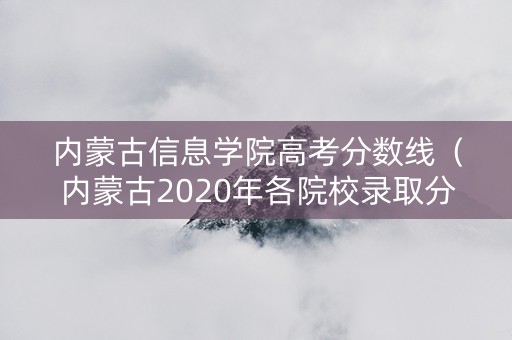 内蒙古信息学院高考分数线（内蒙古2020年各院校录取分数线）