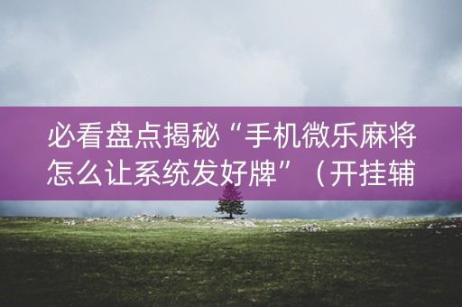 必看盘点揭秘“手机微乐麻将怎么让系统发好牌”（开挂辅助器脚本)