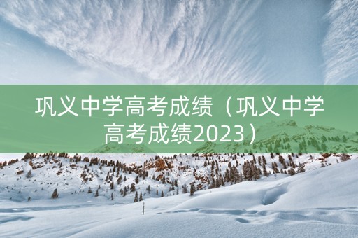 巩义中学高考成绩（巩义中学高考成绩2023）