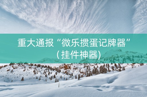 重大通报“微乐掼蛋记牌器”（挂件神器)