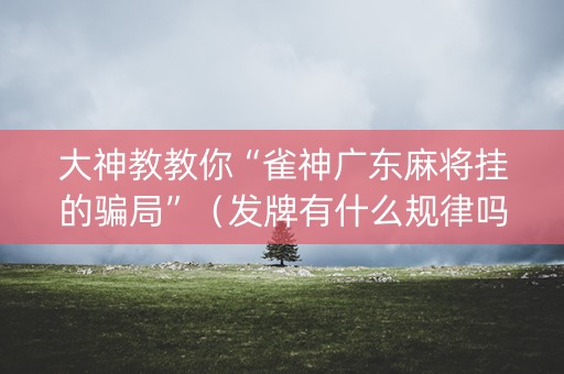 大神教教你“雀神广东麻将挂的骗局”（发牌有什么规律吗)