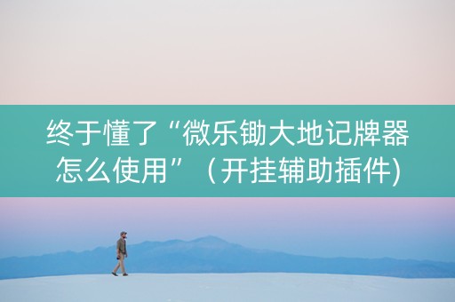 终于懂了“微乐锄大地记牌器怎么使用”（开挂辅助插件)