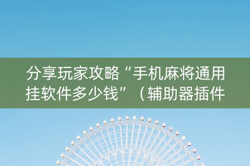 分享玩家攻略“手机麻将通用挂软件多少钱”（辅助器插件)