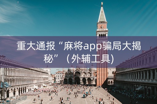重大通报“麻将app骗局大揭秘”（外辅工具)