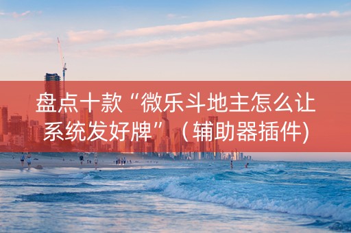 盘点十款“微乐斗地主怎么让系统发好牌”（辅助器插件)