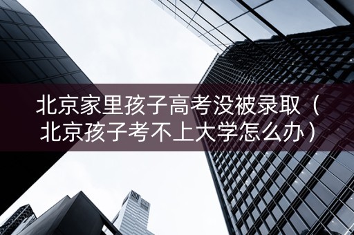 北京家里孩子高考没被录取（北京孩子考不上大学怎么办）