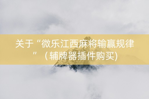 关于“微乐江西麻将输赢规律”（辅牌器插件购买)