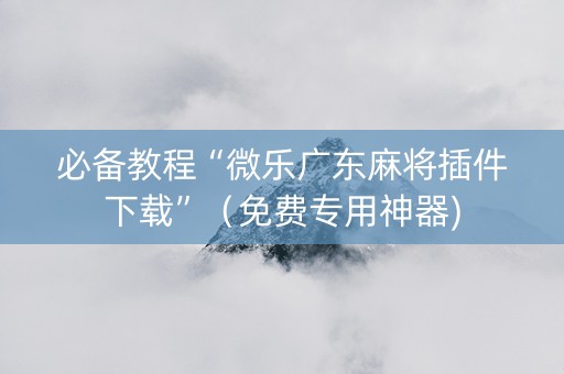 必备教程“微乐广东麻将插件下载”（免费专用神器)
