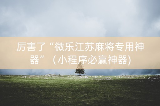 厉害了“微乐江苏麻将专用神器”（小程序必赢神器)