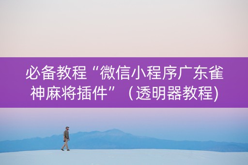 必备教程“微信小程序广东雀神麻将插件”（透明器教程)