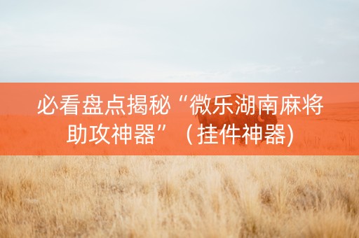 必看盘点揭秘“微乐湖南麻将助攻神器”（挂件神器)