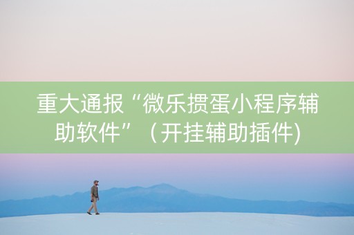 重大通报“微乐掼蛋小程序辅助软件”（开挂辅助插件)