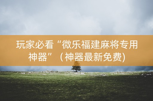 玩家必看“微乐福建麻将专用神器”（神器最新免费)