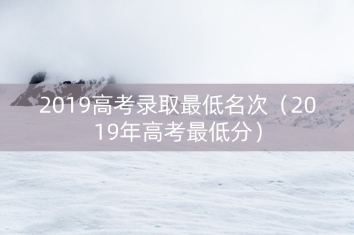 2019高考录取最低名次（2019年高考最低分）