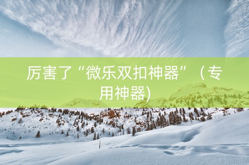 厉害了“微乐双扣神器”（专用神器)