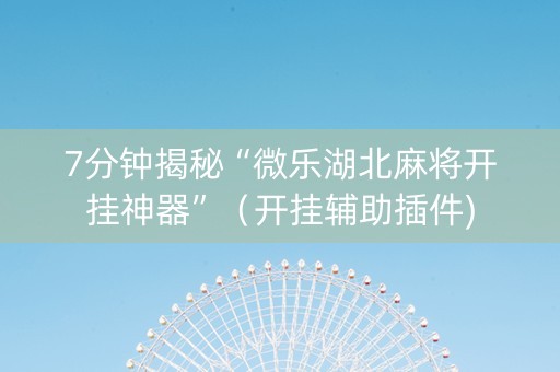 7分钟揭秘“微乐湖北麻将开挂神器”（开挂辅助插件)