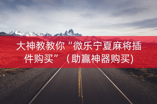 大神教教你“微乐宁夏麻将插件购买”（助赢神器购买)