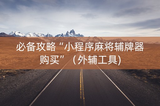 必备攻略“小程序麻将辅牌器购买”（外辅工具)