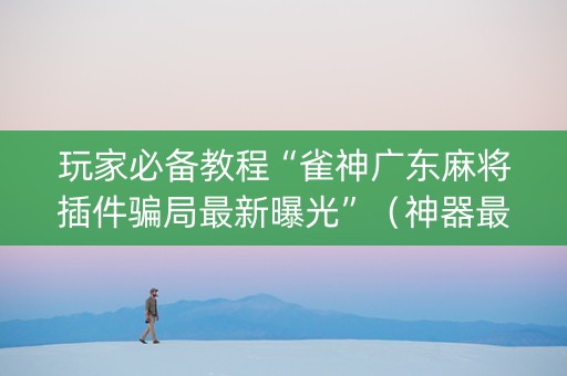 玩家必备教程“雀神广东麻将插件骗局最新曝光”（神器最新免费)