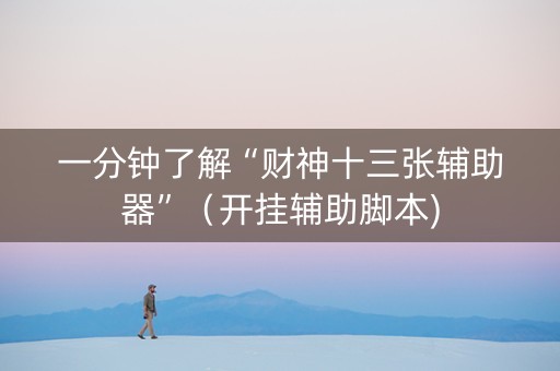 一分钟了解“财神十三张辅助器”（开挂辅助脚本)