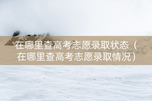 在哪里查高考志愿录取状态（在哪里查高考志愿录取情况）
