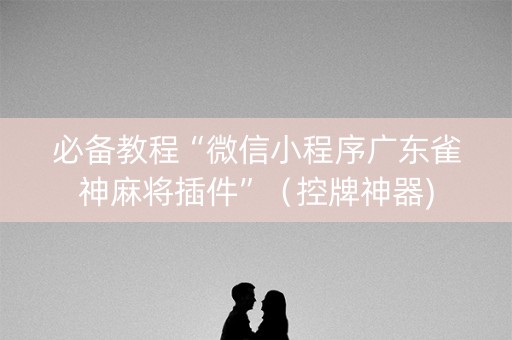 必备教程“微信小程序广东雀神麻将插件”（控牌神器)