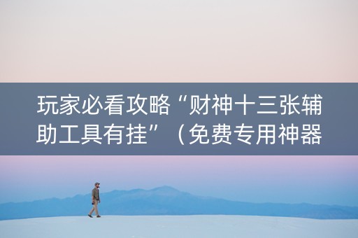 玩家必看攻略“财神十三张辅助工具有挂”（免费专用神器)