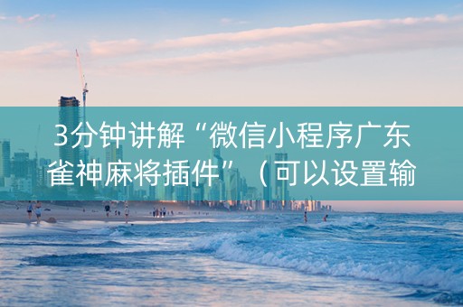 3分钟讲解“微信小程序广东雀神麻将插件”（可以设置输赢吗)