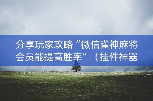 分享玩家攻略“微信雀神麻将会员能提高胜率”（挂件神器)