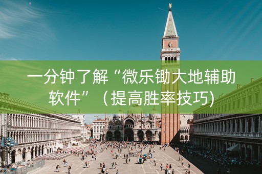 一分钟了解“微乐锄大地辅助软件”（提高胜率技巧)
