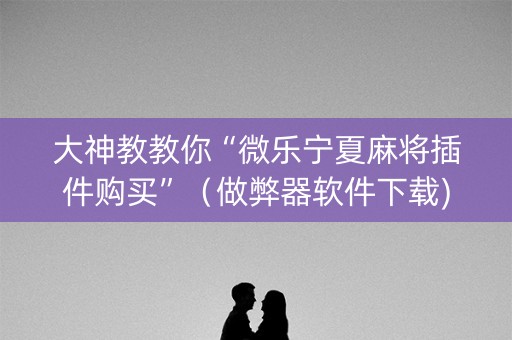 大神教教你“微乐宁夏麻将插件购买”（做弊器软件下载)