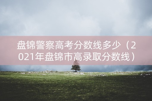 盘锦警察高考分数线多少（2021年盘锦市高录取分数线）