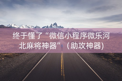 终于懂了“微信小程序微乐河北麻将神器”（助攻神器)