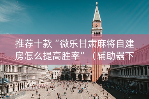 推荐十款“微乐甘肃麻将自建房怎么提高胜率”（辅助器下载)