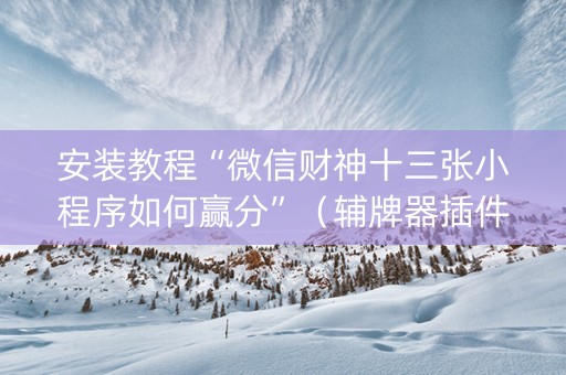 安装教程“微信财神十三张小程序如何赢分”（辅牌器插件购买)