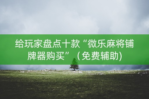 给玩家盘点十款“微乐麻将铺牌器购买”（免费辅助)