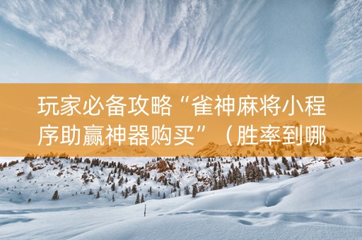 玩家必备攻略“雀神麻将小程序助赢神器购买”（胜率到哪调)
