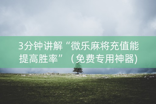 3分钟讲解“微乐麻将充值能提高胜率”（免费专用神器)