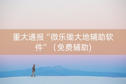 重大通报“微乐锄大地辅助软件”（免费辅助)