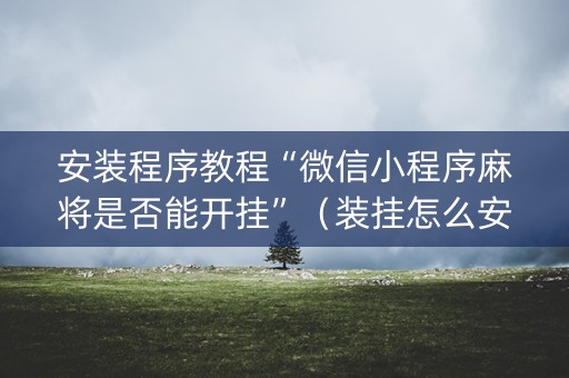 安装程序教程“微信小程序麻将是否能开挂”（装挂怎么安装)