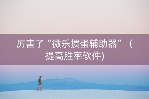 厉害了“微乐掼蛋辅助器”（提高胜率软件)