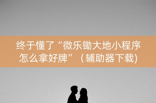 终于懂了“微乐锄大地小程序怎么拿好牌”（辅助器下载)