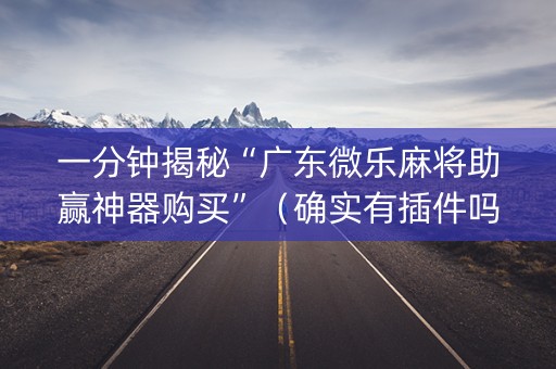 一分钟揭秘“广东微乐麻将助赢神器购买”（确实有插件吗)