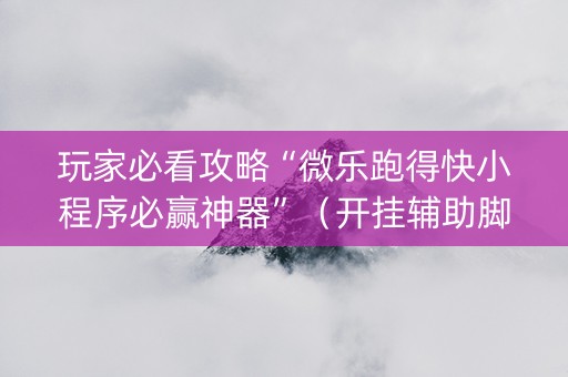 玩家必看攻略“微乐跑得快小程序必赢神器”（开挂辅助脚本)