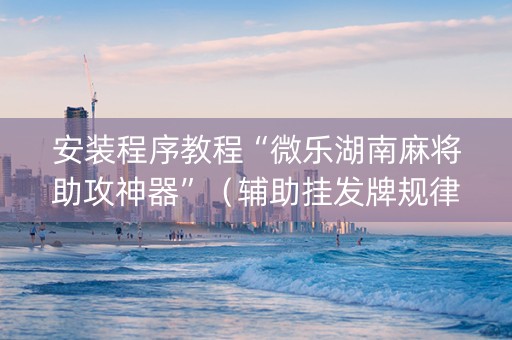 安装程序教程“微乐湖南麻将助攻神器”（辅助挂发牌规律)