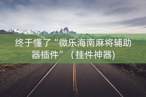 终于懂了“微乐海南麻将辅助器插件”（挂件神器)