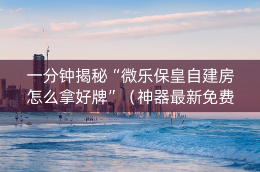 一分钟揭秘“微乐保皇自建房怎么拿好牌”（神器最新免费)