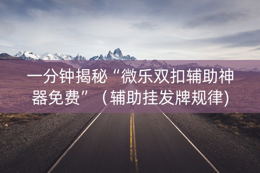 一分钟揭秘“微乐双扣辅助神器免费”（辅助挂发牌规律)